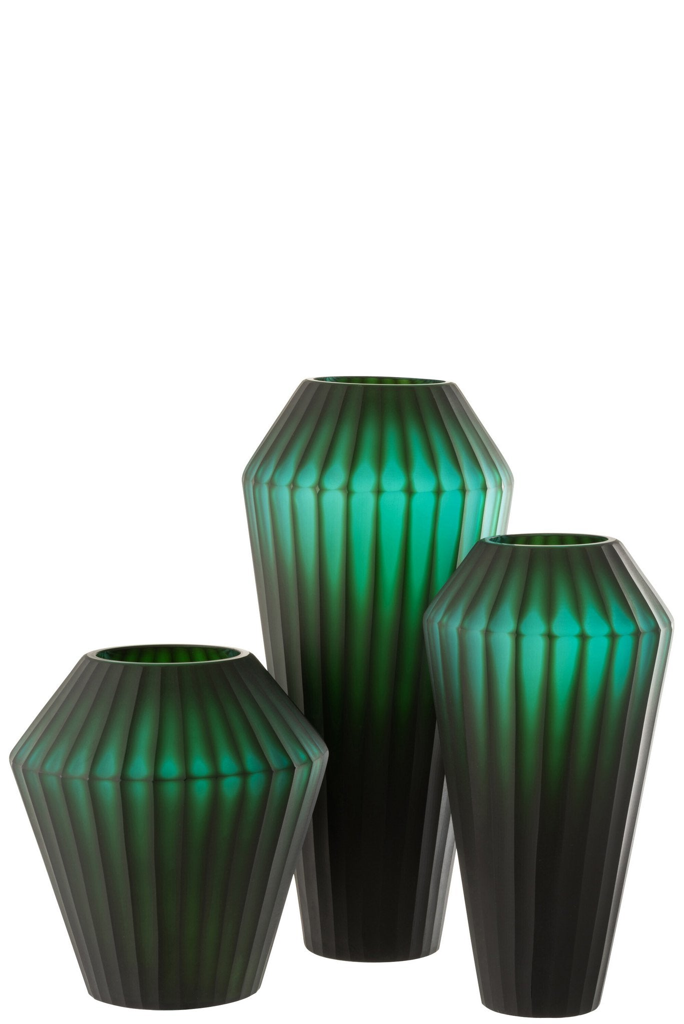 J-Line Vase Elisa, grünes Glas, groß – 43 cm hoch