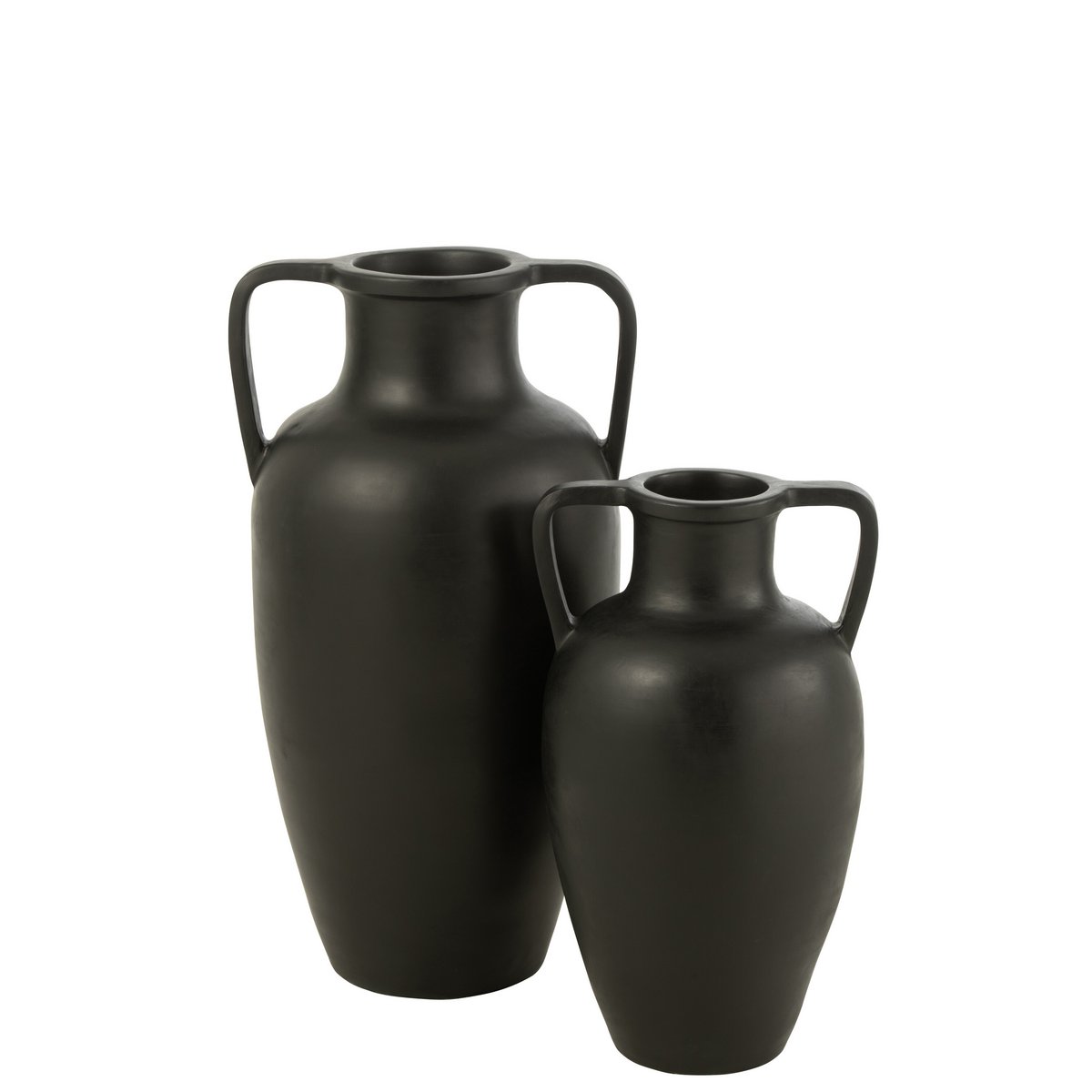 J-Line Vase 2 Arme Terrakotta Schwarz Groß – 66,00 cm hoch
