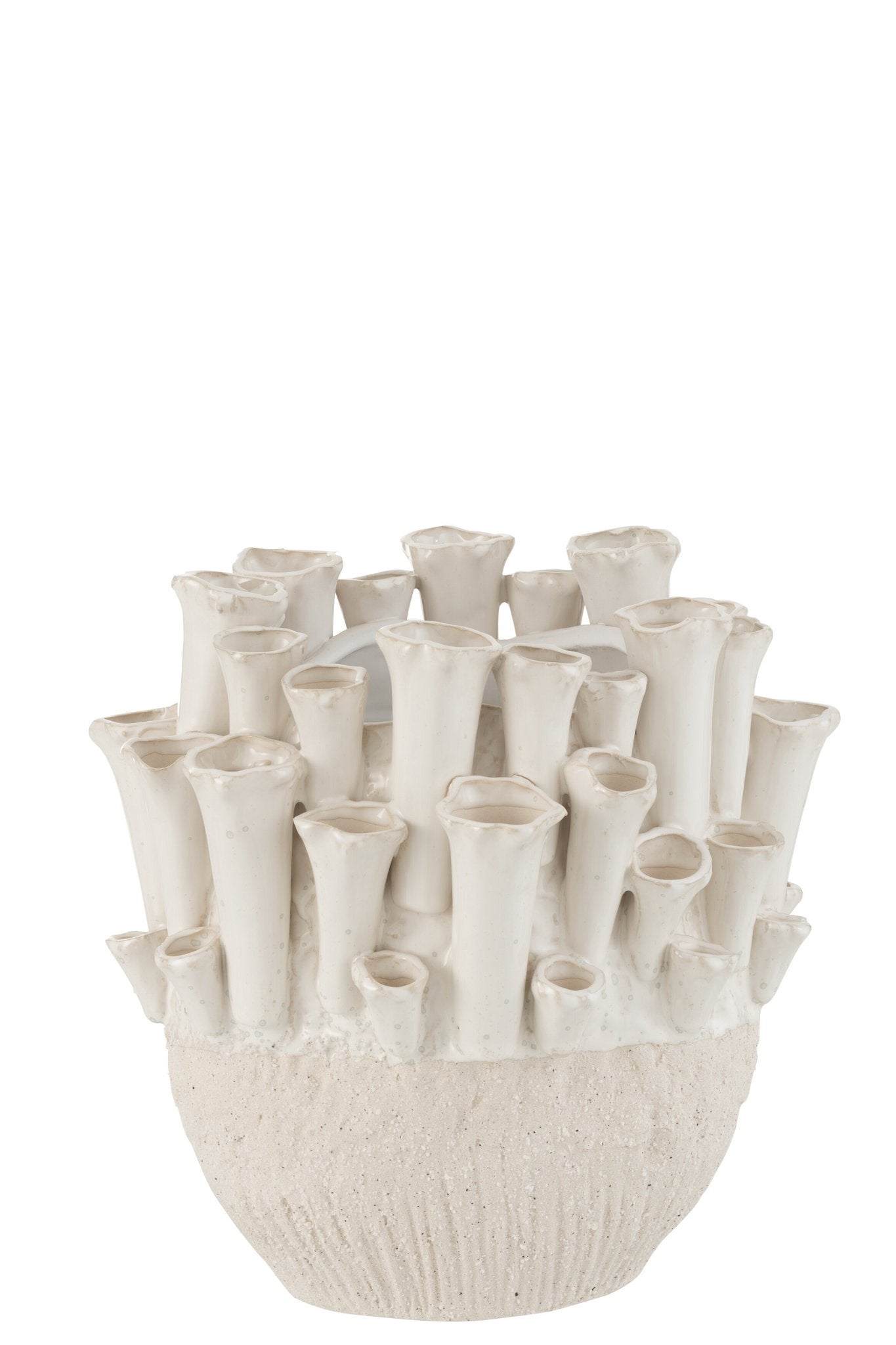 J-Line Vase Anemone Low Keramik Beige – 30,5 cm hoch