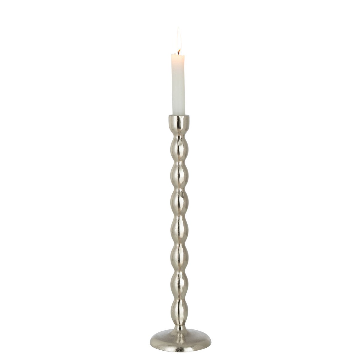 J-Line Kerzenständer-Glühbirnen, mattiertes Aluminium, silberfarben, groß