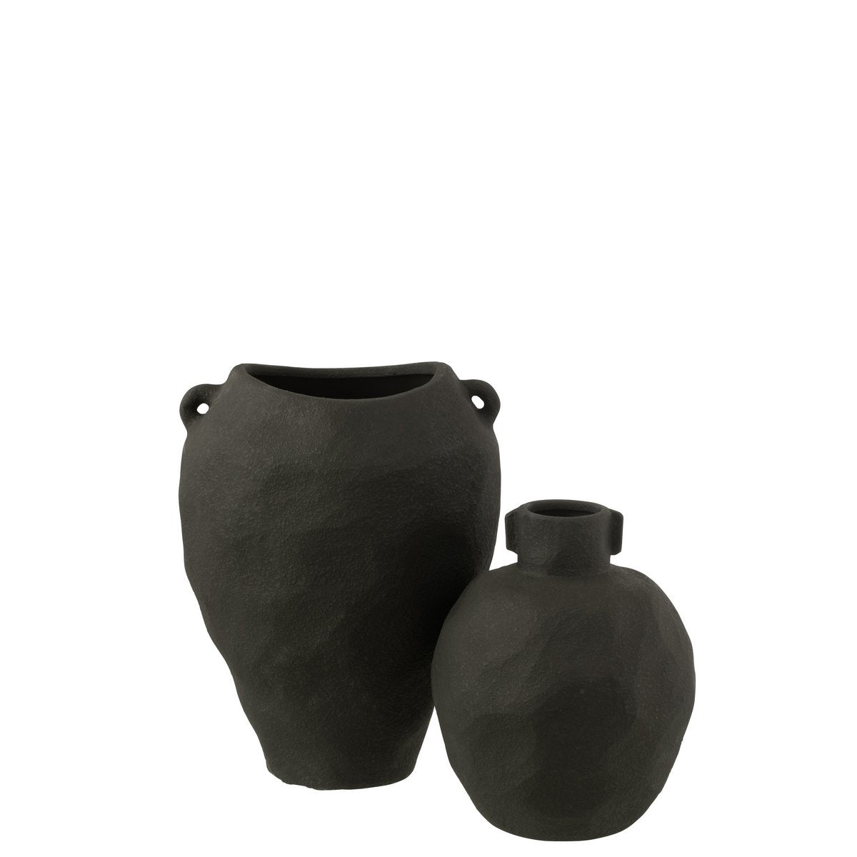 J-Line Vase Clara Clay - Keramik - Schwarz - 38,00 cm hoch