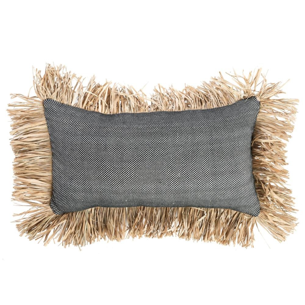 Bonita-Kissenbezug aus Baumwolle – Naturschwarz – 30 x 50 cm