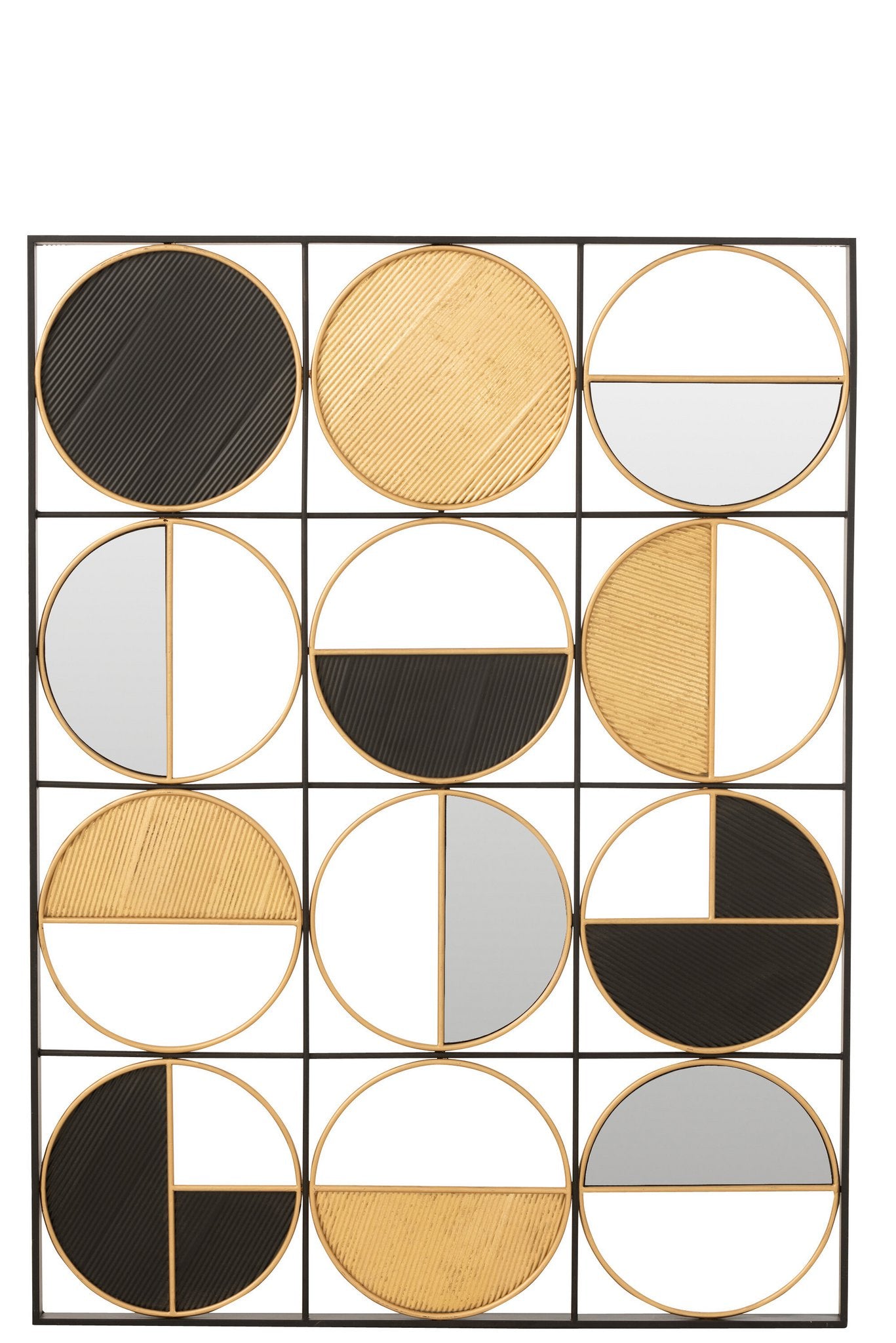 J-Line Wanddekoration Rounds Eisen/Glas Gold/Schwarz
